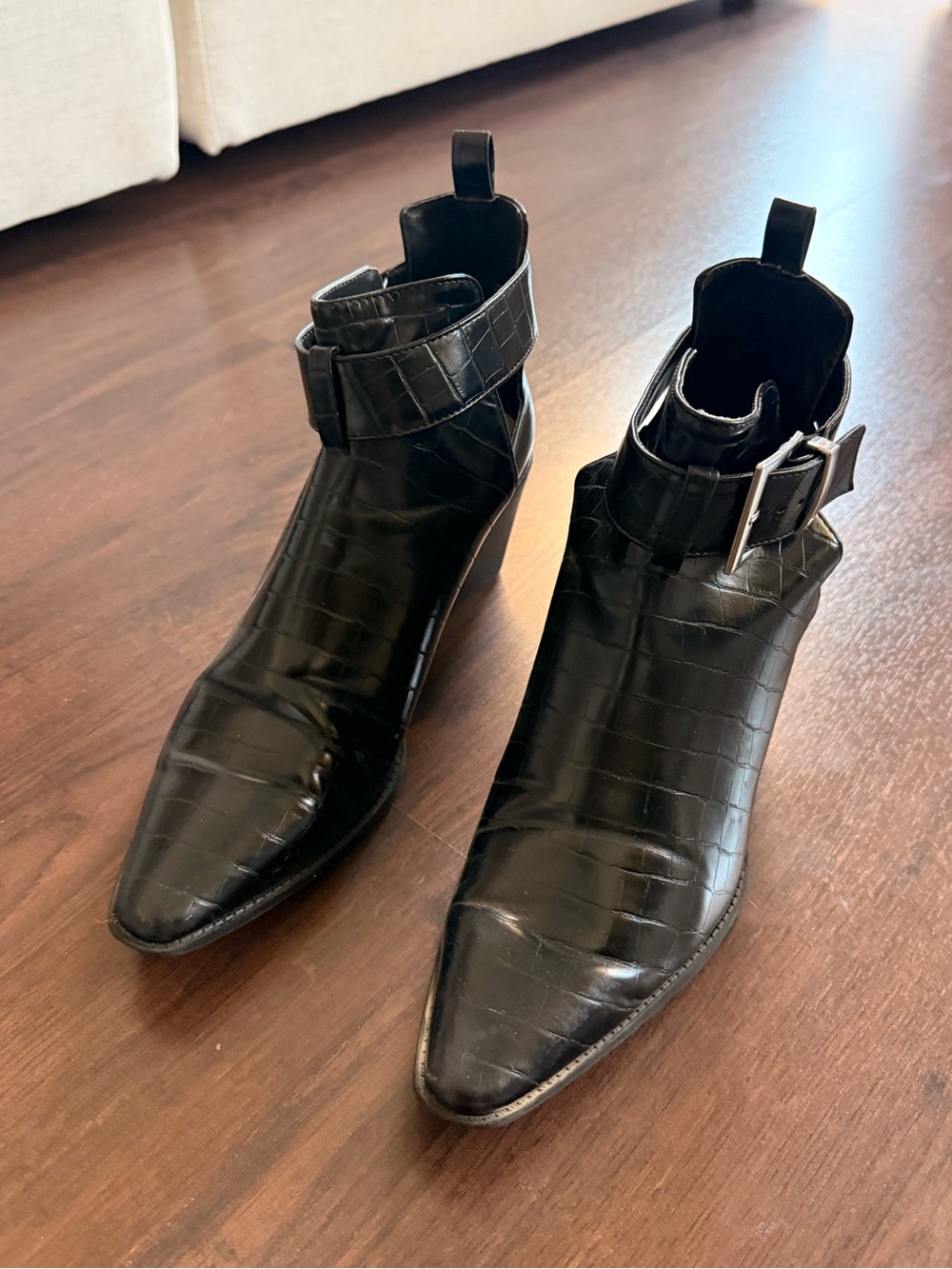 Zara Faux Leather Ankle Boots